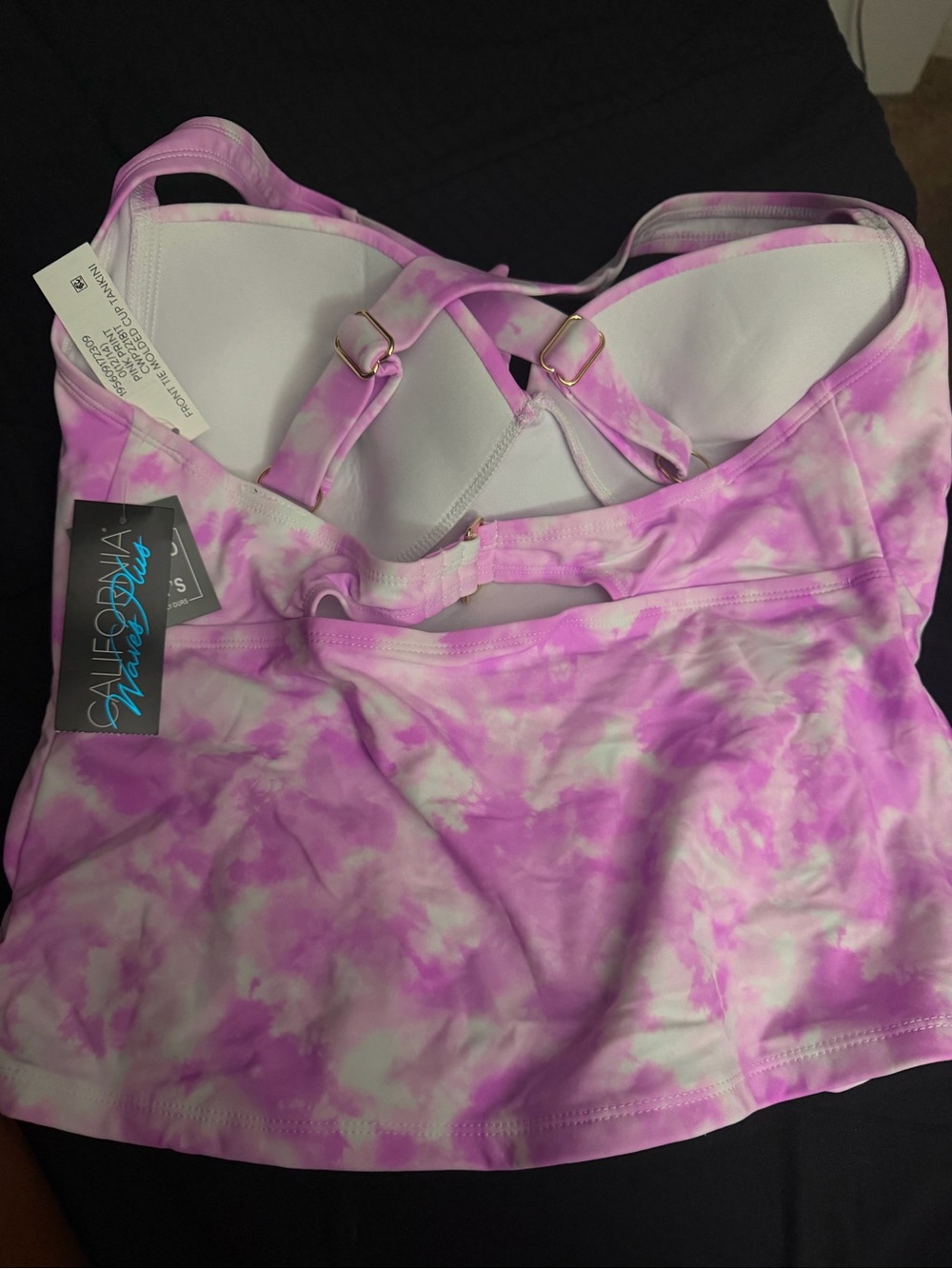 Macy's Pink Tie-Dye Sports Bra Tankini Top
